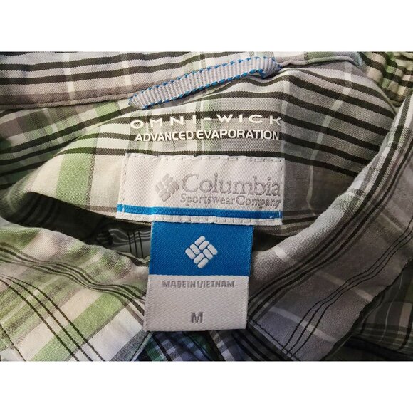 Columbia Omni Wick Advanced Evaporation Size Medium Men Check Short Sleeve Shirt - Picture 4 of 10